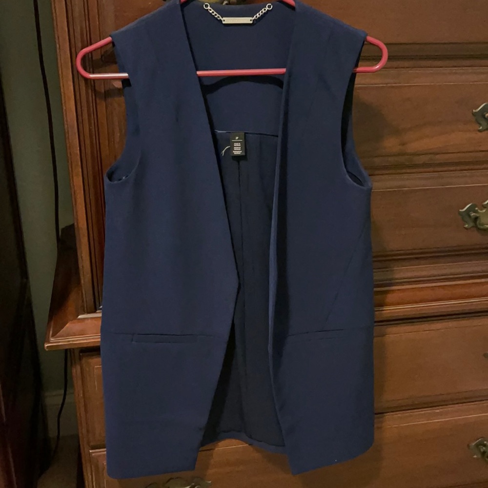 WHBM sleeveless suit jacket, Navy, 2P, NWOT